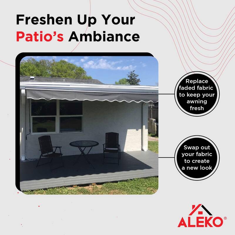 ALEKO Fabric Replacement for Retractable Awning 10 x 8 ft Grey