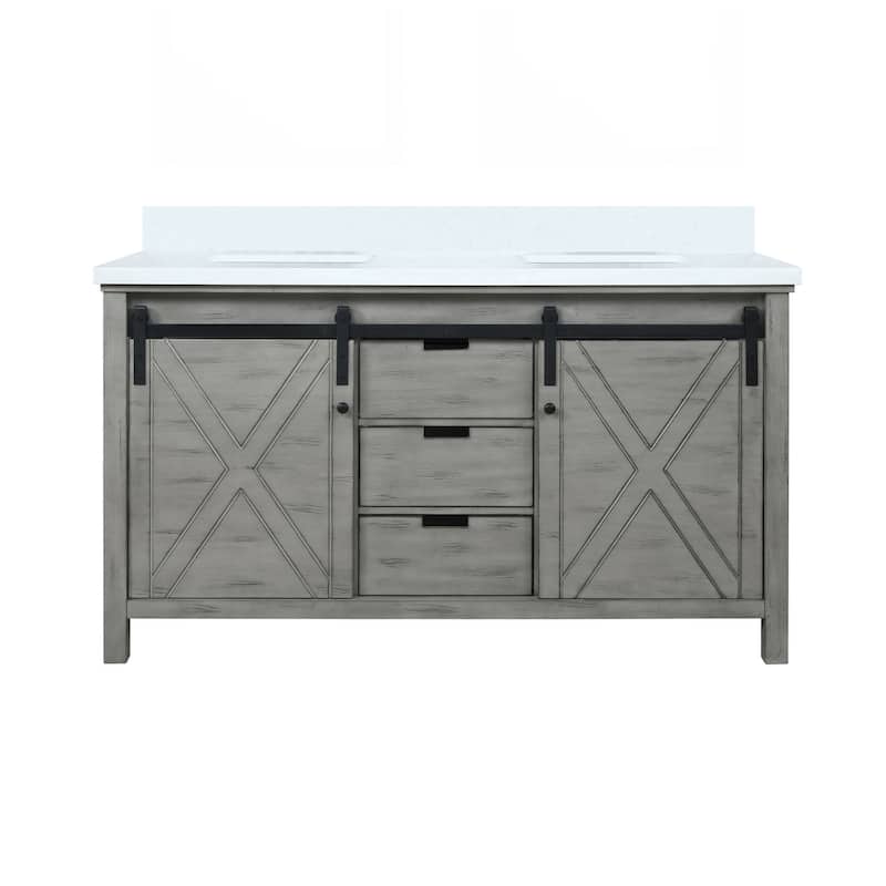 Marsyas Bath Vanity and Cultured Marble Countertop - Ash Grey - 60 Inch