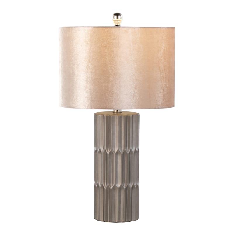 Silver Orchid Randolf 22" Ceramic Table Lamp - Brown & Brown Metallic Ceramic/Champagne Shade