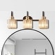 preview thumbnail 1 of 14, Luxury Crystal 3/4 Lights Bathroom Vanity Lights Rose Gold/ Wall Sconce Lighting 3 lights