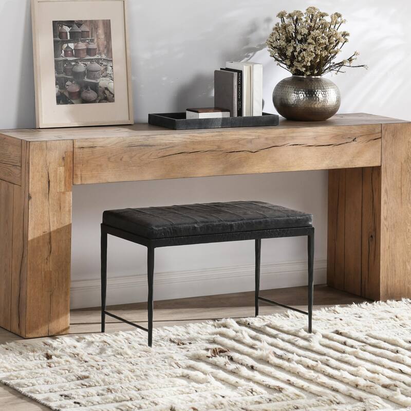 Classic Home Malo Leather 28" Bench