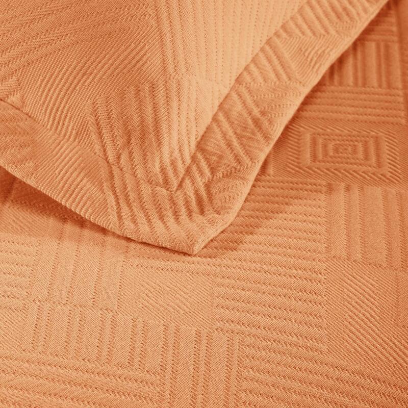 Superior Geometric Fret Cotton Decorative Bedspread Set