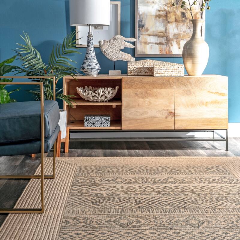 Brooklyn Rug Co Braided Jute Tribal Oriental Area Rug Bed Bath