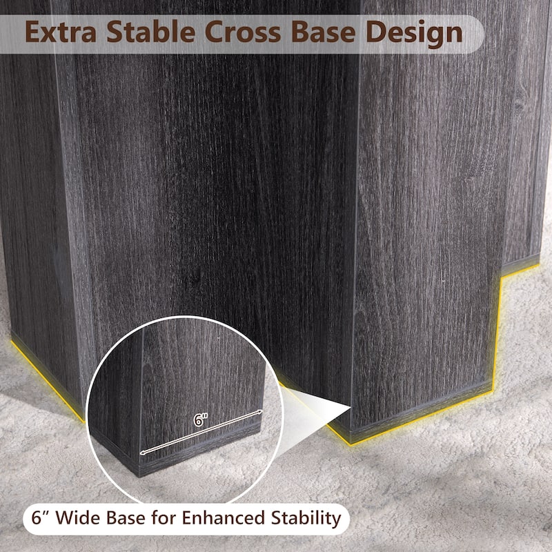 Modern 63" Oval Dining Table, Kitchen Table with Sturdy T-Shaped Base