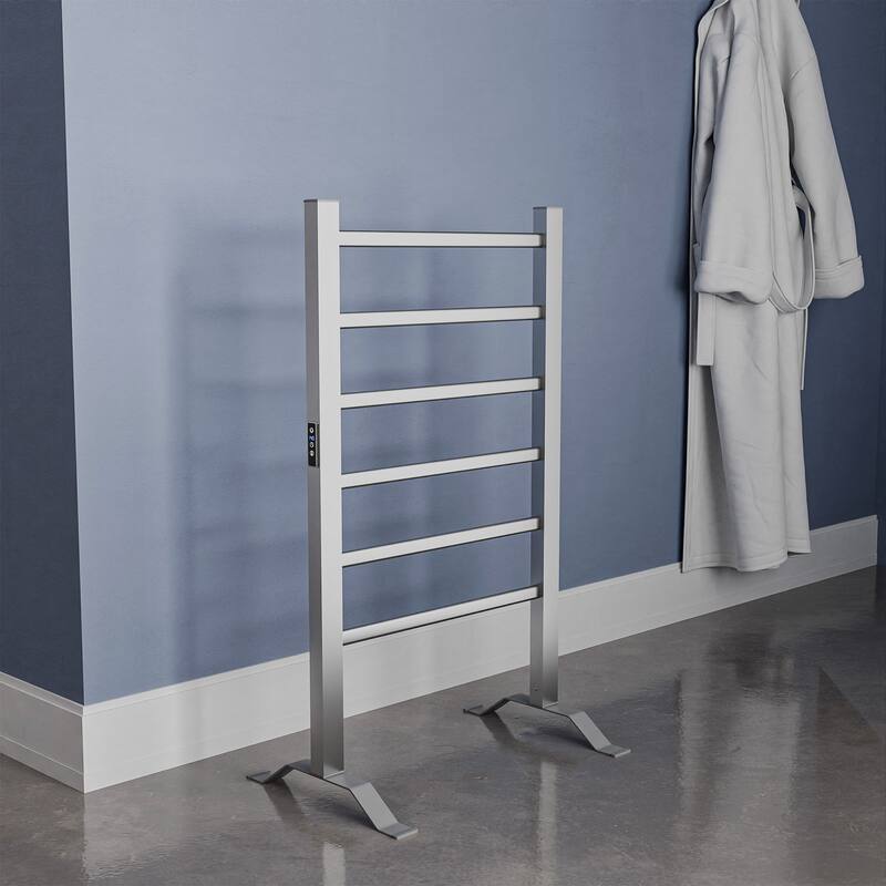 ANZZI Naples 6-Bar Aluminum Wall Mounted or Free Standing Towel Warmer