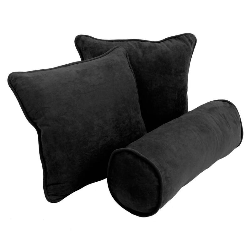 Blazing Needles Delaney 3-Piece Indoor Throw Pillow Set - Black