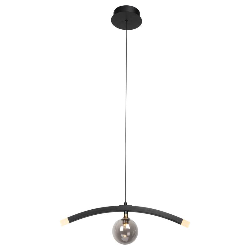 Smoky Gray Glass Shade Creative LED Pendant Light