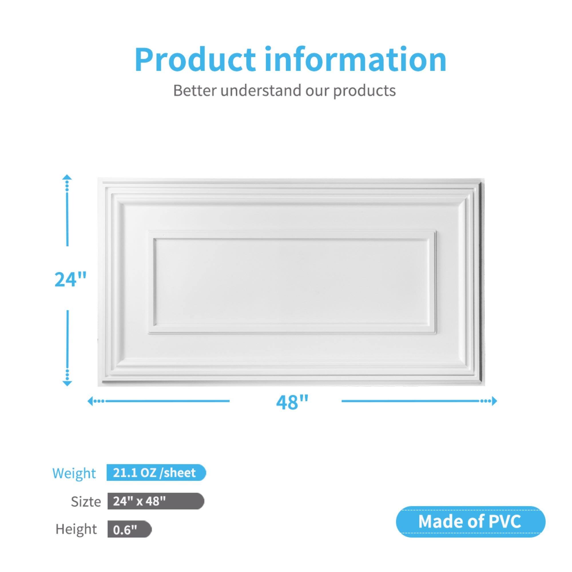 Art3d Drop Ceiling Tiles,PVC Ceiling Tile,2x4 ft. (Pack of 12) On