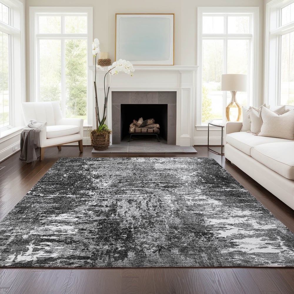 Machine Washable Indoor/ Outdoor Chantille Abstract Contemporry Rug