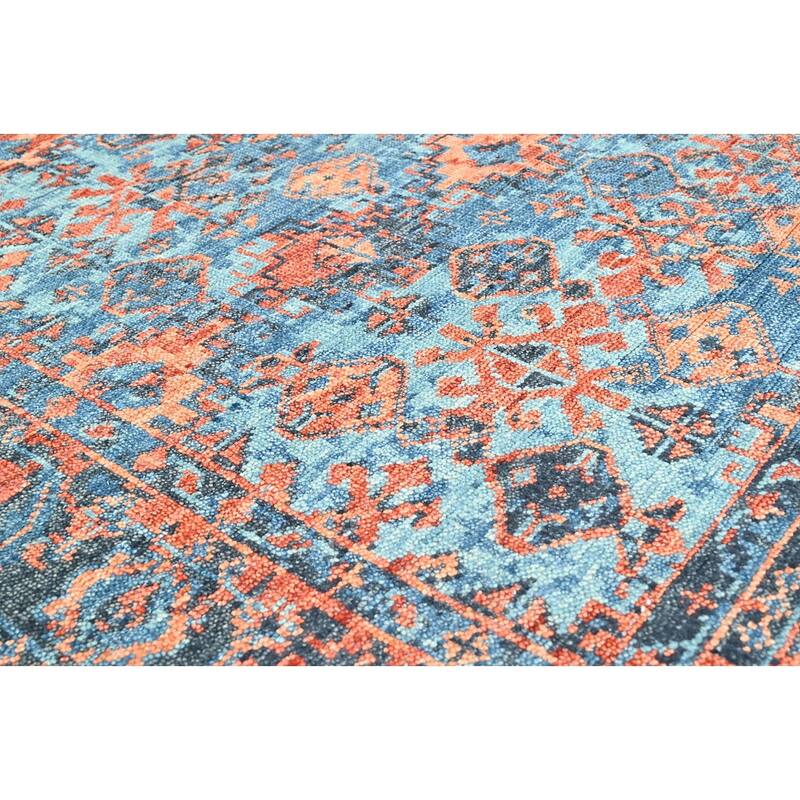 Hand Knotted Turkish Oushak Blue Arts & Crafts Wool Oriental Area Rug