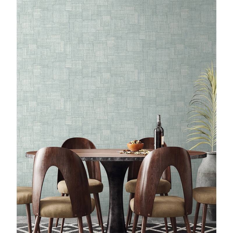 Seabrook Designs Woven Blocks Embossed Vinyl Unpasted Wallpaper