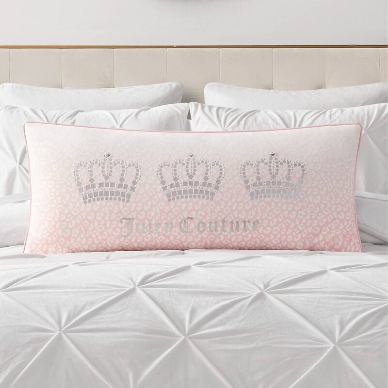 Juicy Couture Royal Crowns Pillow Decorative 1-Piece - Light Pink - 16" x 36"