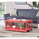 Copper Grove Cranesbill X-Base Coffee Table with Shelf - Coral