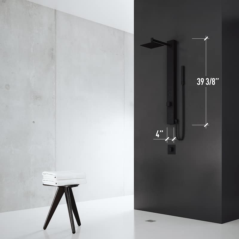 VIGO Orchid 39" H x 4" W 2-Jet Retro Shower Panel with Square Shower Head