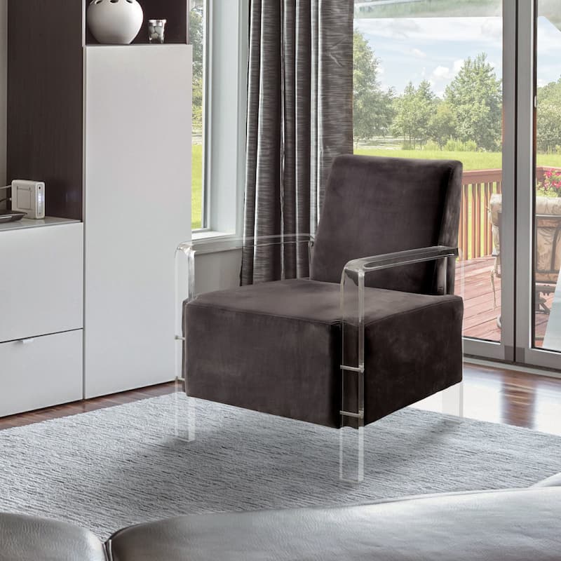 Fall Contemporary Flannelette Padded Accent Chair by Furniture of America - Grey
