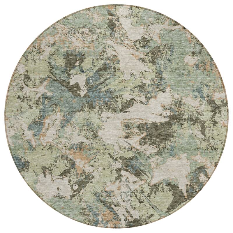 Machine Washable Indoor/ Outdoor Chantille Abstract Contemporary Rug