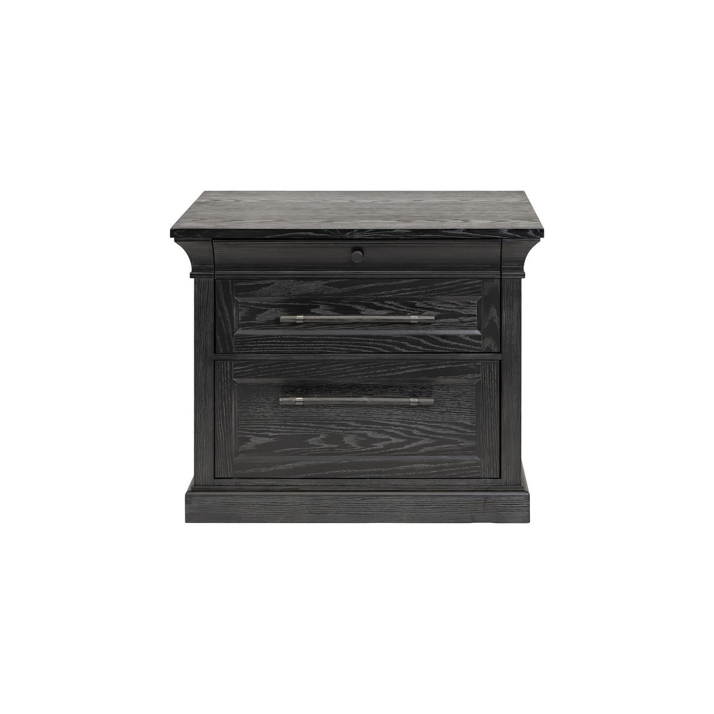 Traditional Wood Lateral File, Office Storage Drawer, Fully Assembled, Black