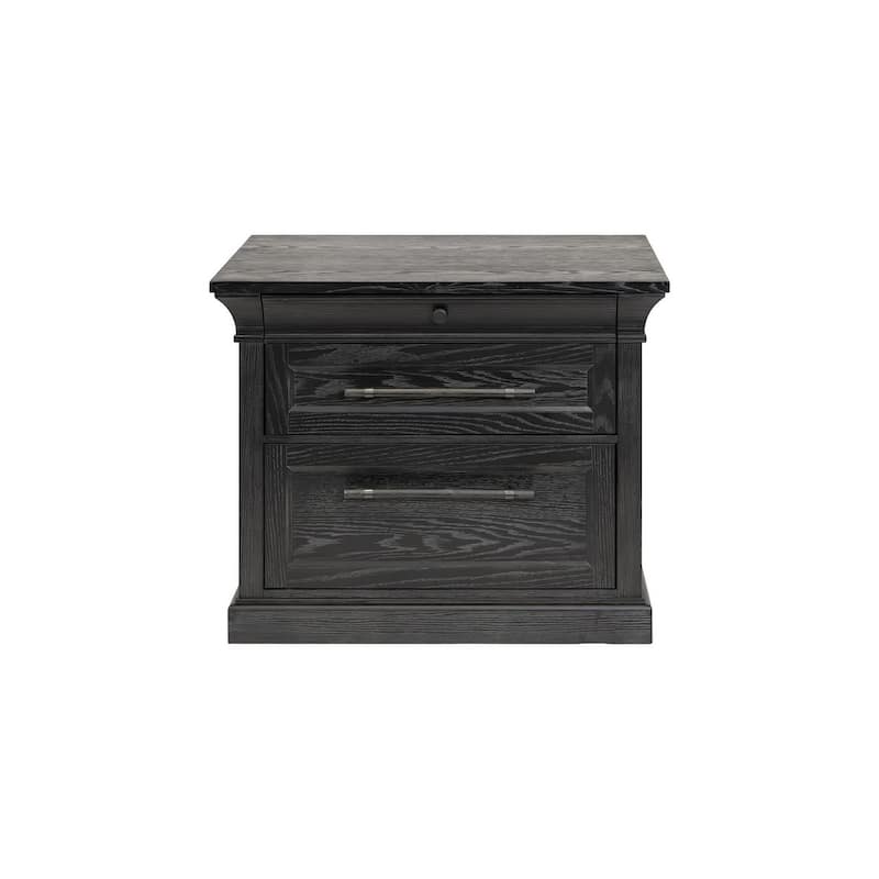 Traditional Wood Lateral File, Office Storage Drawer, Fully Assembled, Black - Brown