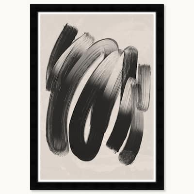 Wynwood Studio Smooth Strokes Framed Boho Minimalist Abstract Prints