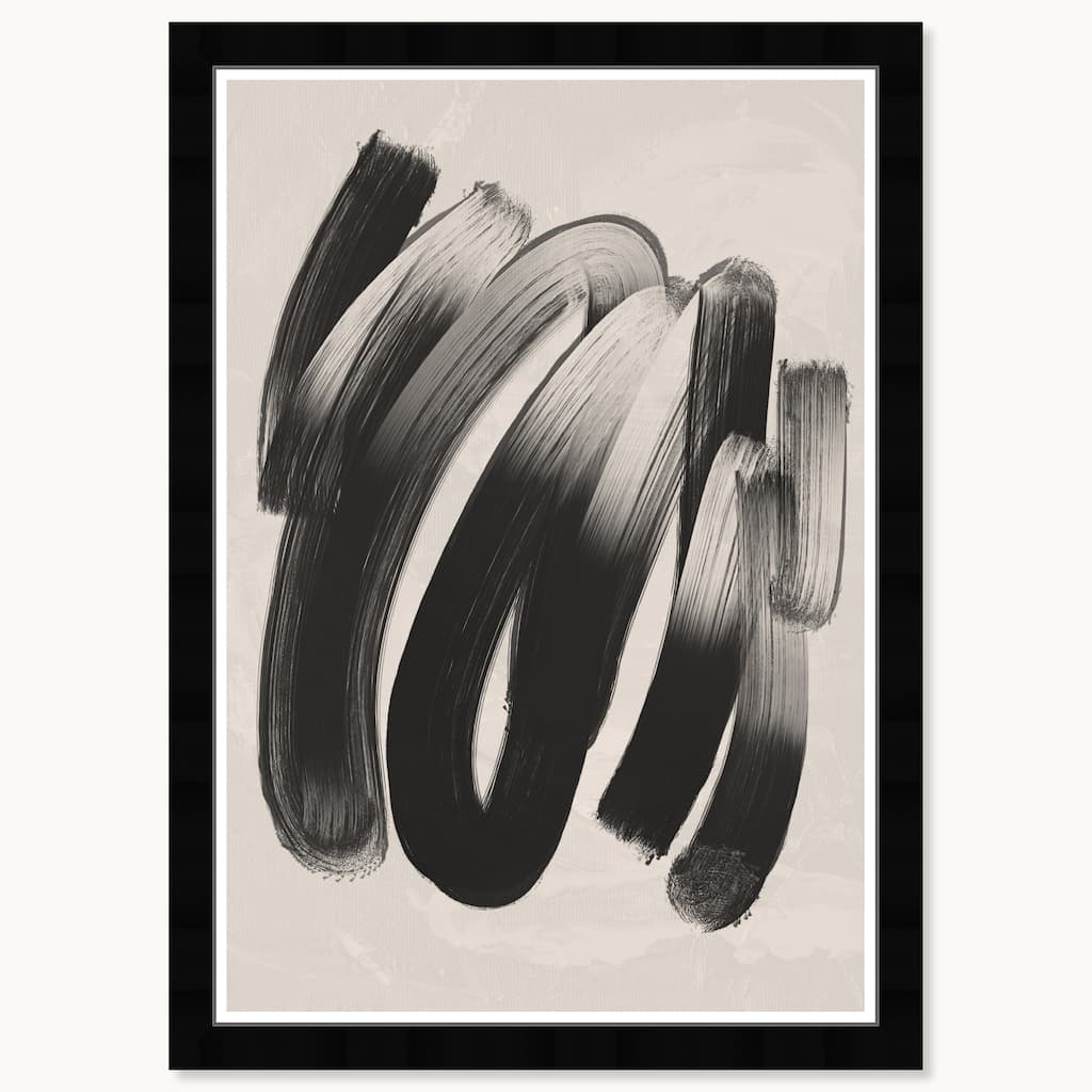 Wynwood Studio Smooth Strokes Framed Boho Minimalist Abstract Prints