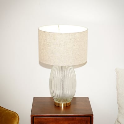 Luminous Glow Ribbed Glass Table Lamp