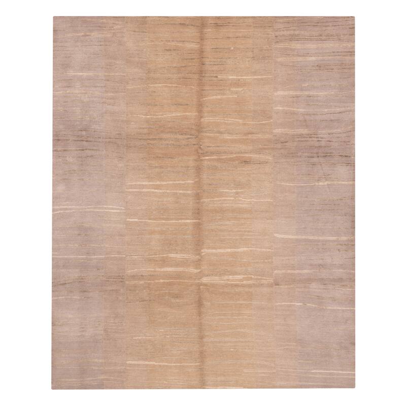 ECARPETGALLERY Hand-knotted Opulence Grey, Taupe Silk, Wool Rug - 8'1 x 9'10