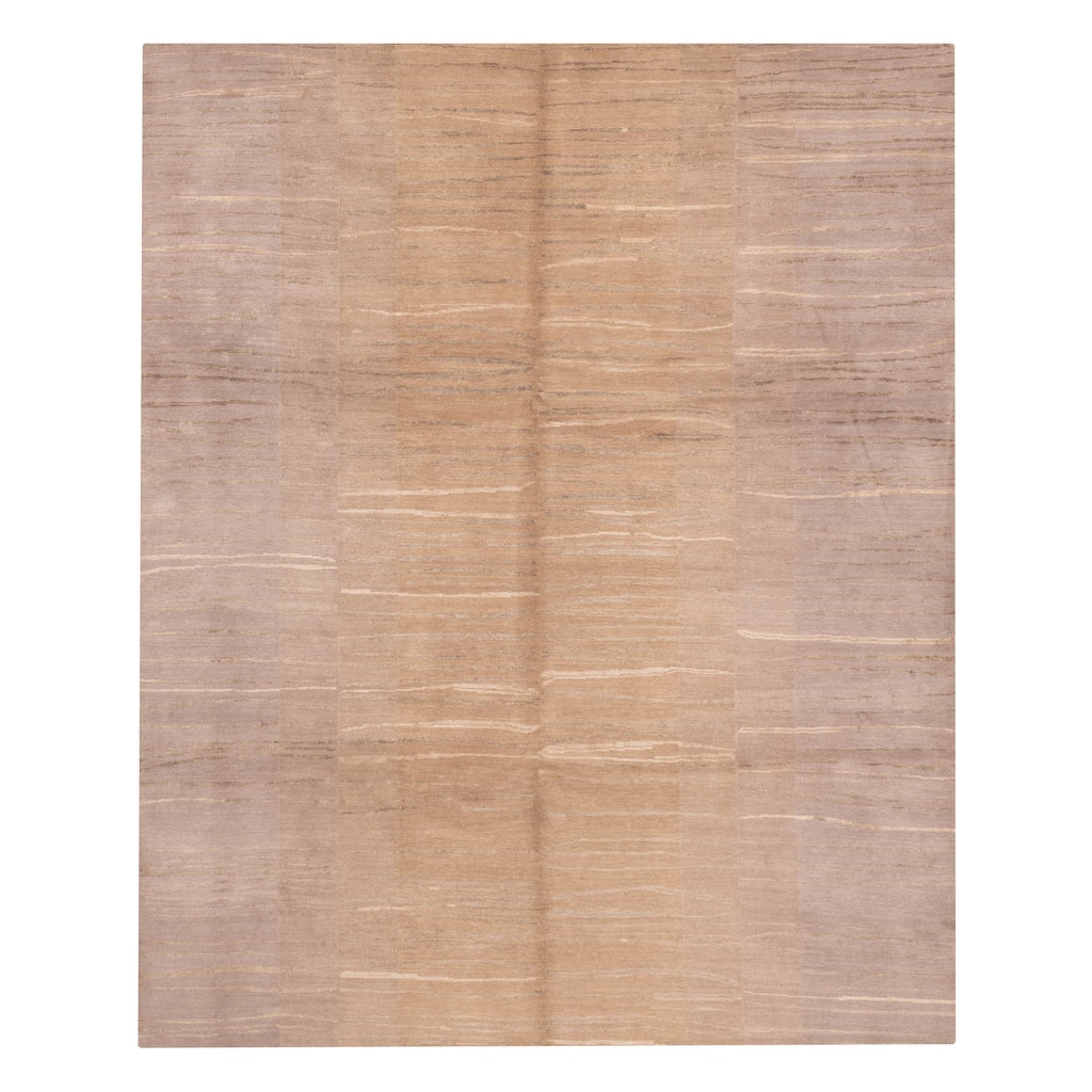 ECARPETGALLERY Hand-knotted Opulence Grey, Taupe Silk, Wool Rug - 8'1 x 9'10