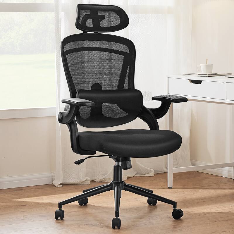 Ergonomic Mesh Office Chair,High Back Computer Chair with Wheels - Black