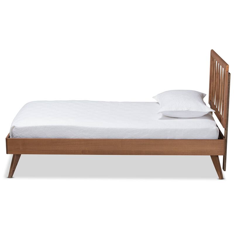 Toru Modern Ash Walnut Finished Wood Platform Bed