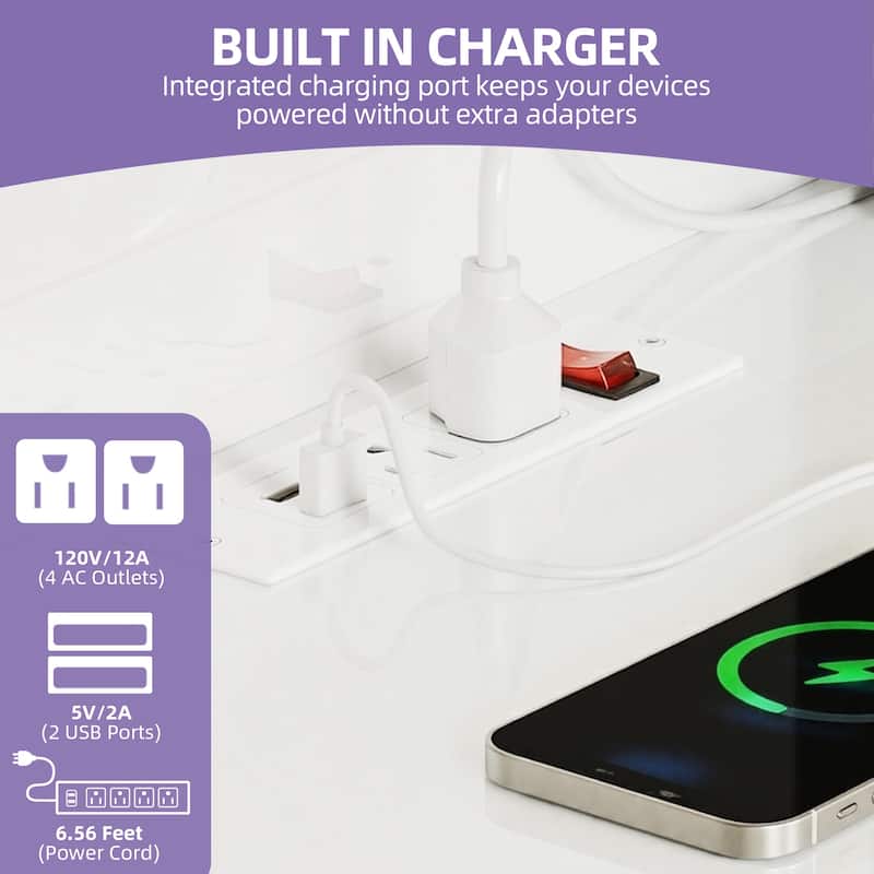 Hidden Cat Litter Box Enclosure Furniture Tall Storage Cabinet with Charging Station