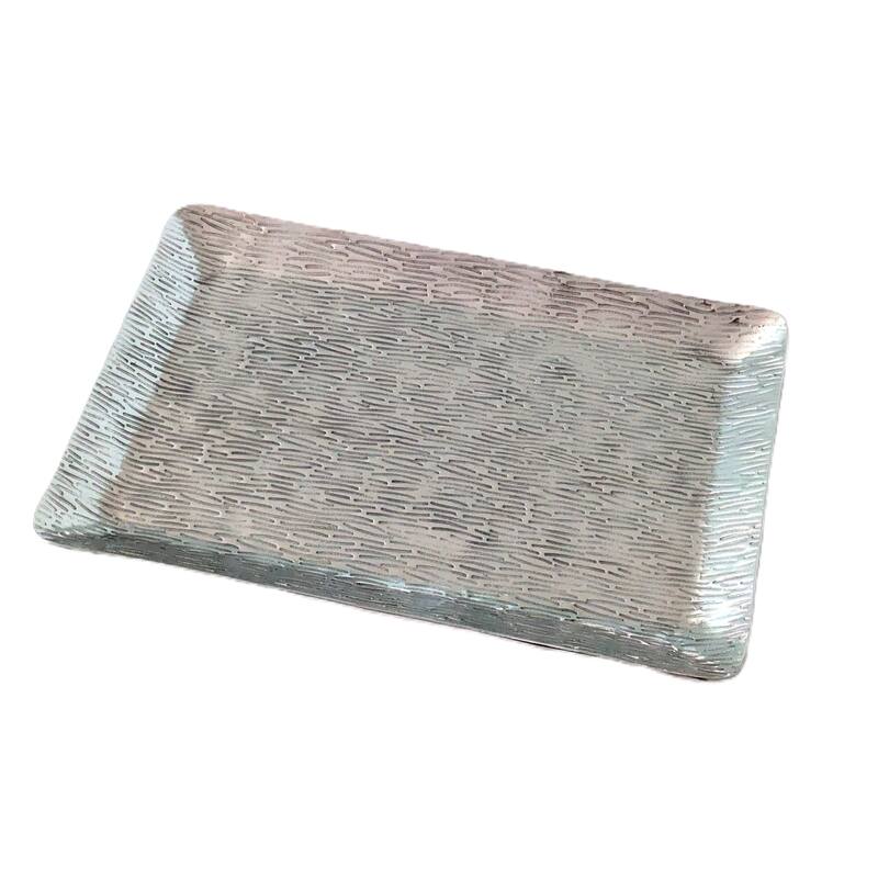Rectangular Platter with Line Texture: 15x10"
