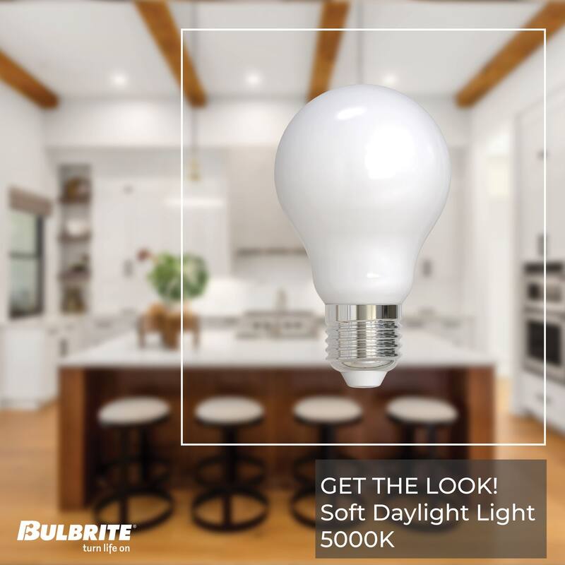 Bulbrite LED Filament Pack of (4) 14 Watt Dimmable A19 Light Bulb with Milky Glass Finish and Medium (E26) Base