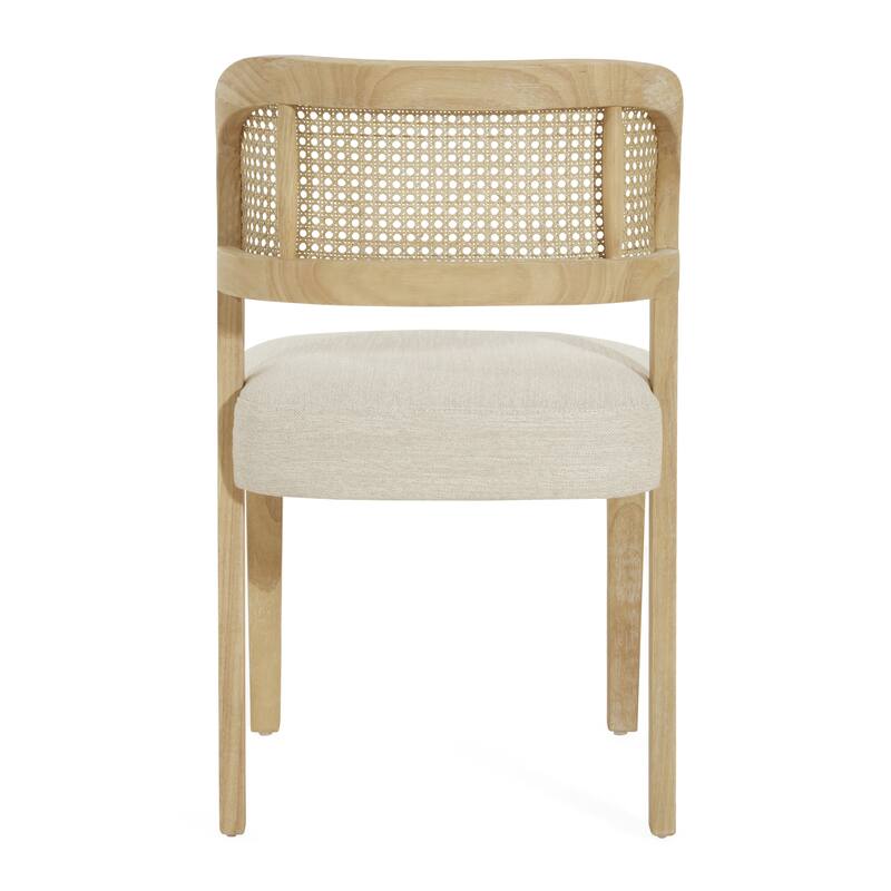 Christopher Knight Home - Minimalist 19.25"W Wood Dining Chairs Set with Hand-Woven Curved Backrest & Upholstered Seat