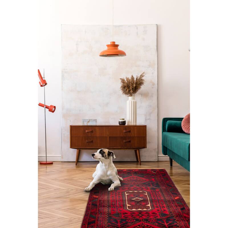 ECARPETGALLERY Hand-knotted Konya Anatolian Red Wool Rug - 4'4 x 10'11