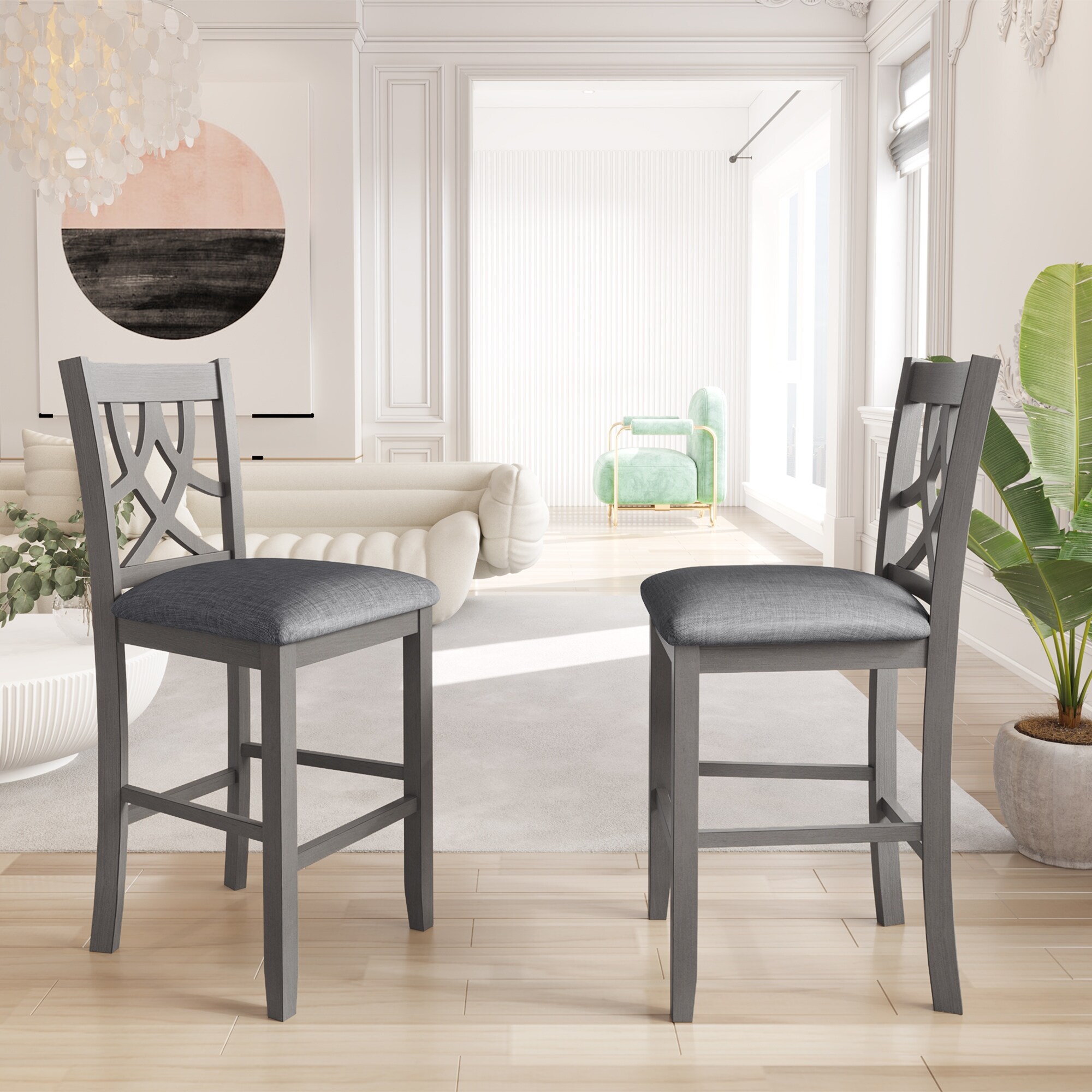Upholstered counter hotsell height dining chairs