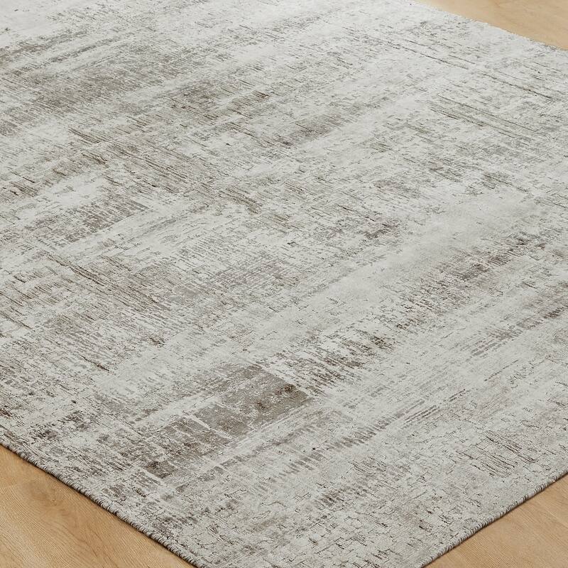 Urban Distress Abstract Silver Handmade Area Rug