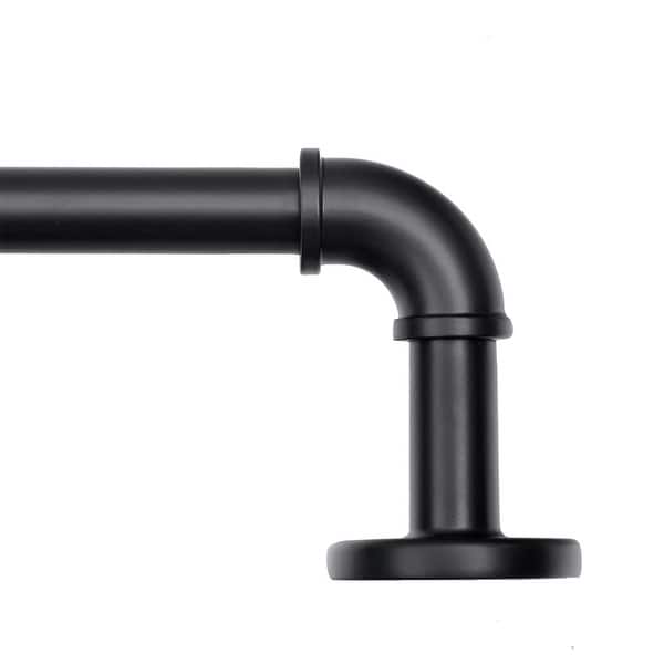 slide 2 of 24, UTOPIA ALLEY Wall Mounted 1 inch Industrial Curtain Rods, Blackout, Wrap Around Curtain Rods, Rustic Style, Matte Black 28"-48"