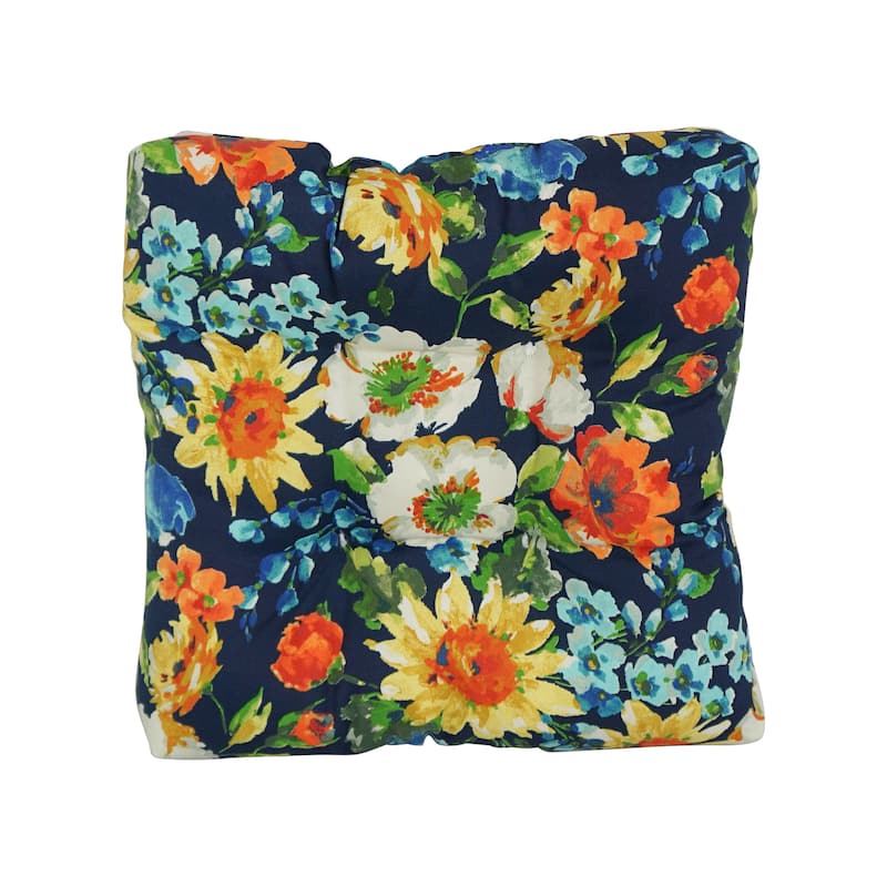 19-inch Square Tufted Indoor/Outdoor Chair Cushions (Set of 4) - 19" x 19"