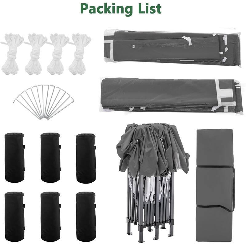 10 x 20 Pop Up Canopy Tent with 6 Sidewalls, Portable Party Canopy with 6 Weight Bag