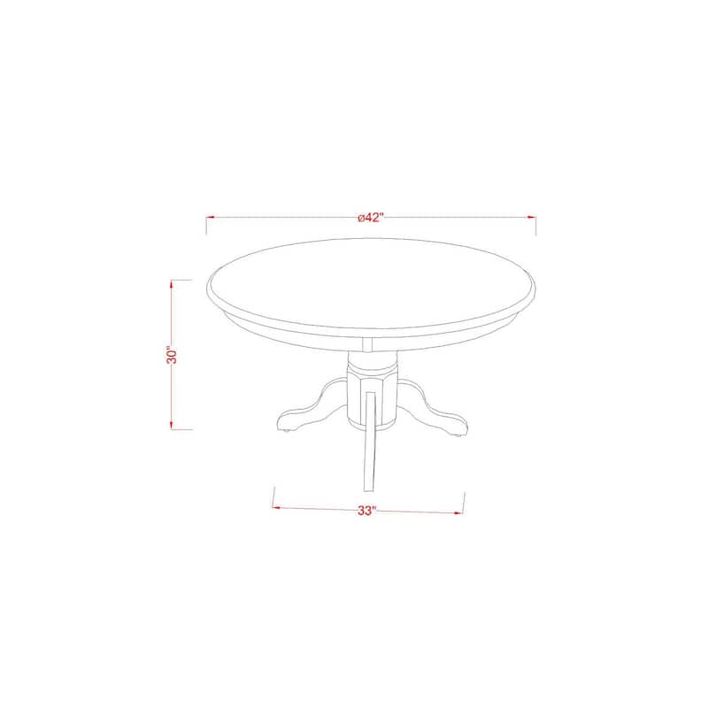 HomeStock 3-Pc Buttermilk and Cherry Solid Wood Top - Dining Room Set - Seats 4