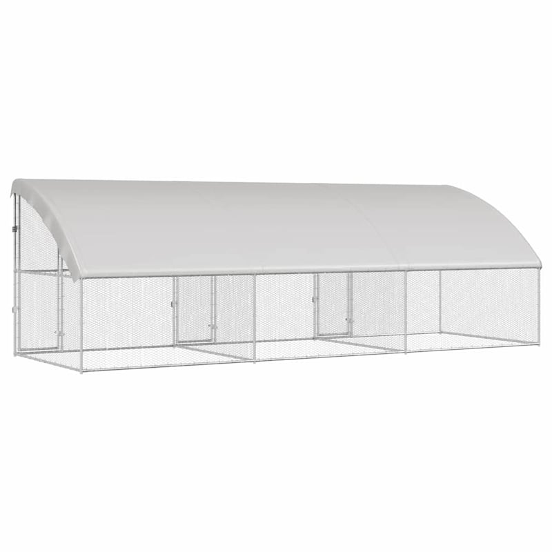 vidaXL Chicken Cage Silver 400/600/800 x 200 x 198.5 cm Galvanized steel