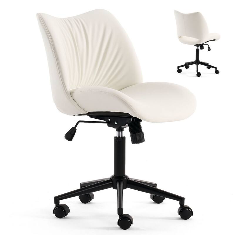 Ergonomic Faux Leather Office Chair, Swivel Task Chair