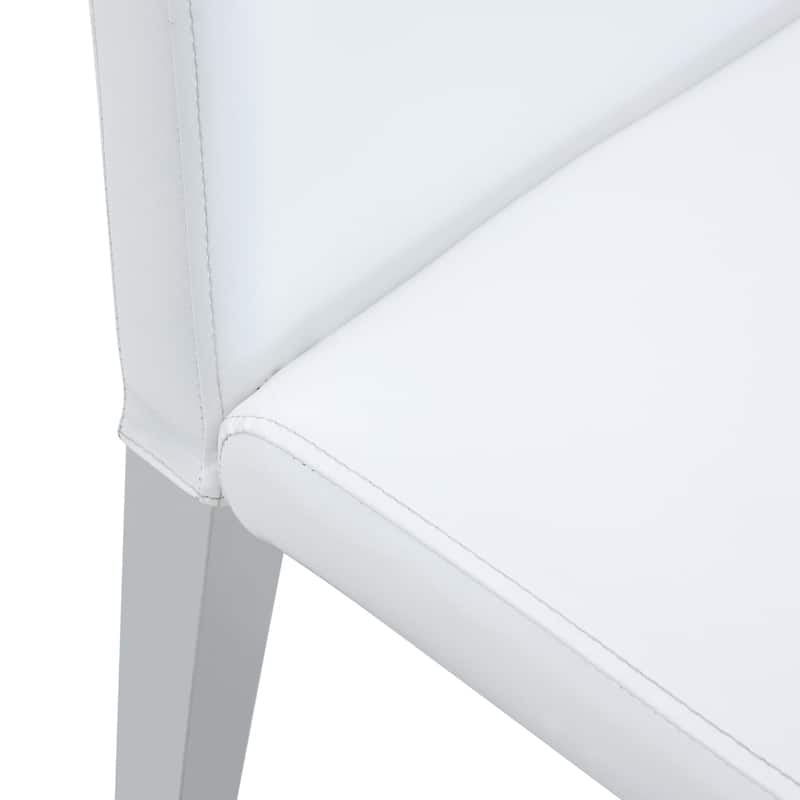 Kitchen Dining Chairs Set of 4 Upholstered Armless Side Chairs Modern PU Leather Lounge Chair with Backrest for Dining Room