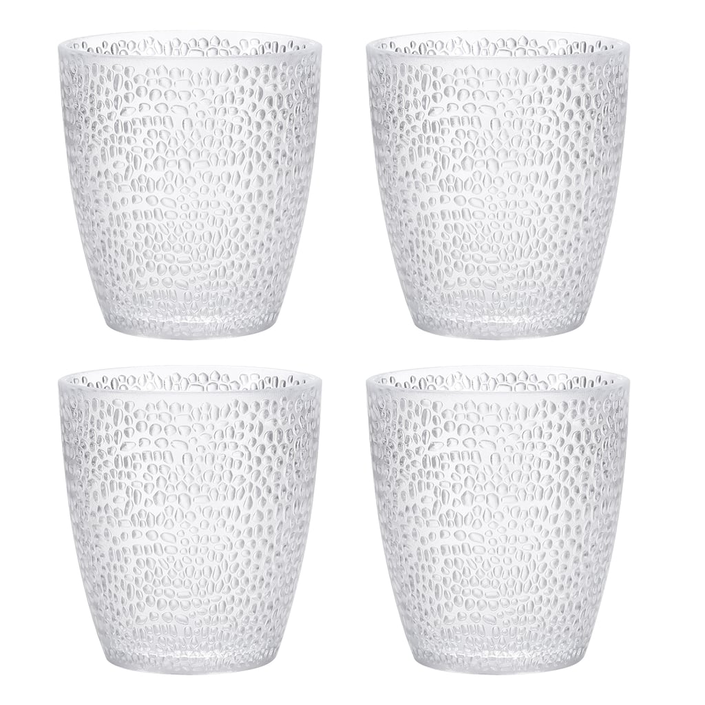 Acrylic Drinking Glasses, 4Pcs Plastic Reusable Tumbler