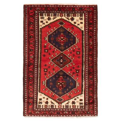 ECARPETGALLERY Hand-knotted Andelz Red Wool Rug - 3'3 x 4'9