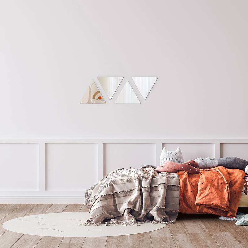 Small Decorative Wall Self Adhesive Shaped Mirrors - Set of 4