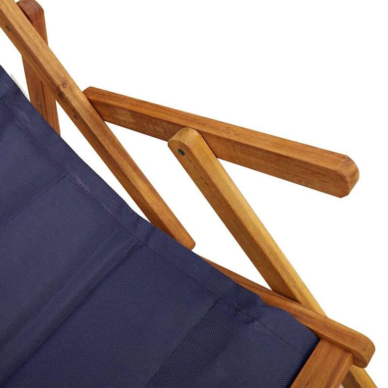 vidaXL Beach Chair 61.5 x 123 x 82cm Solid Acacia wood - 24.2 x 48.4 x 32.3 in