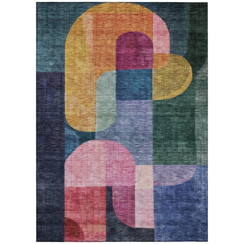 HomeRoots Abstract Transitional Rectangle Outdoor Rug