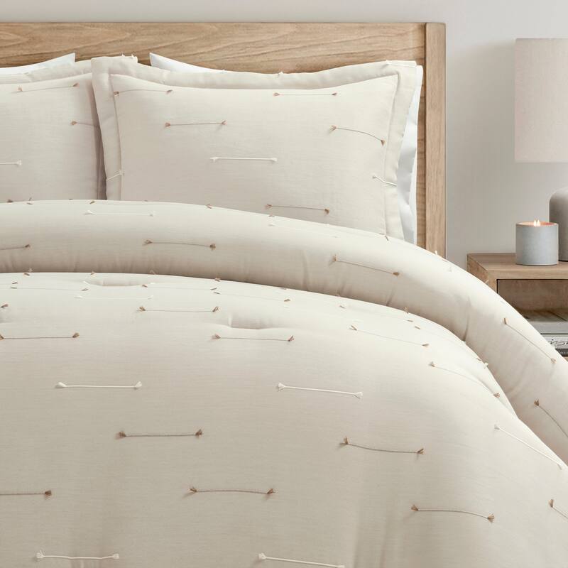 Lush Decor Boho Stripe Clip Jacquard Comforter 3 Piece Set