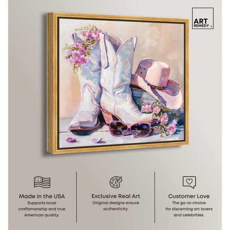 Spring Pink Cowboy Necessities Canvas by Art Remedy